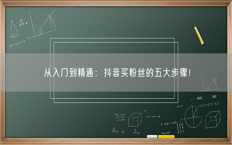 从入门到精通：抖音买粉丝的五大步骤！