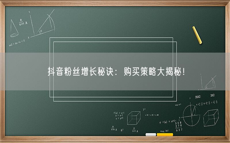 抖音粉丝增长秘诀：购买策略大揭秘！