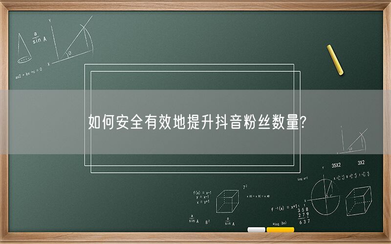 如何安全有效地提升抖音粉丝数量?