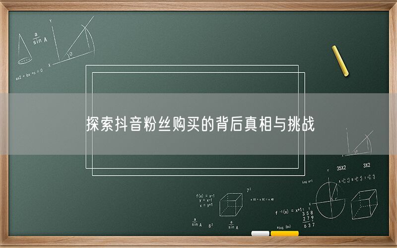 探索抖音粉丝购买的背后真相与挑战