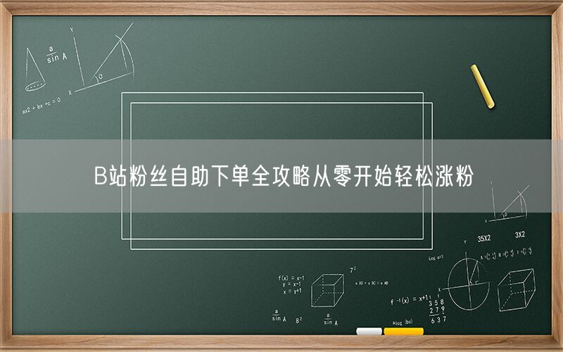B站粉丝自助下单全攻略从零开始轻松涨粉