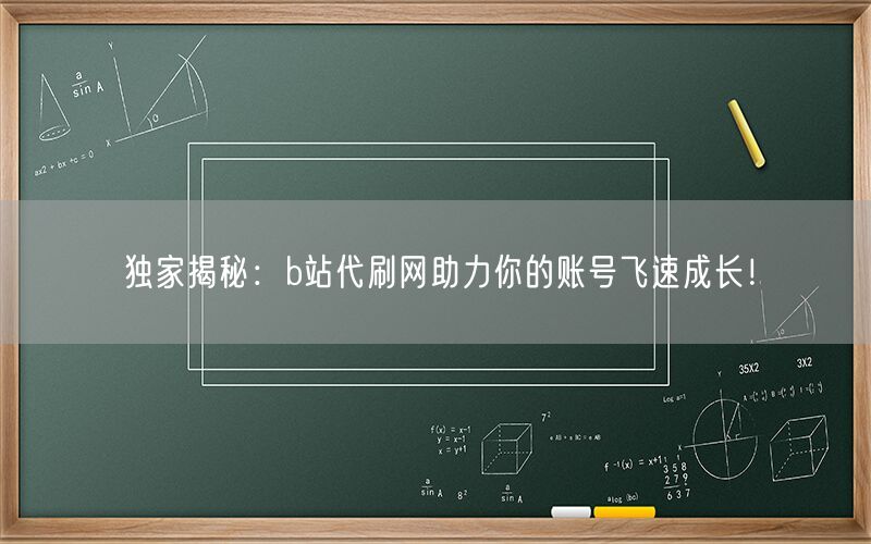 独家揭秘：b站代刷网助力你的账号飞速成长！